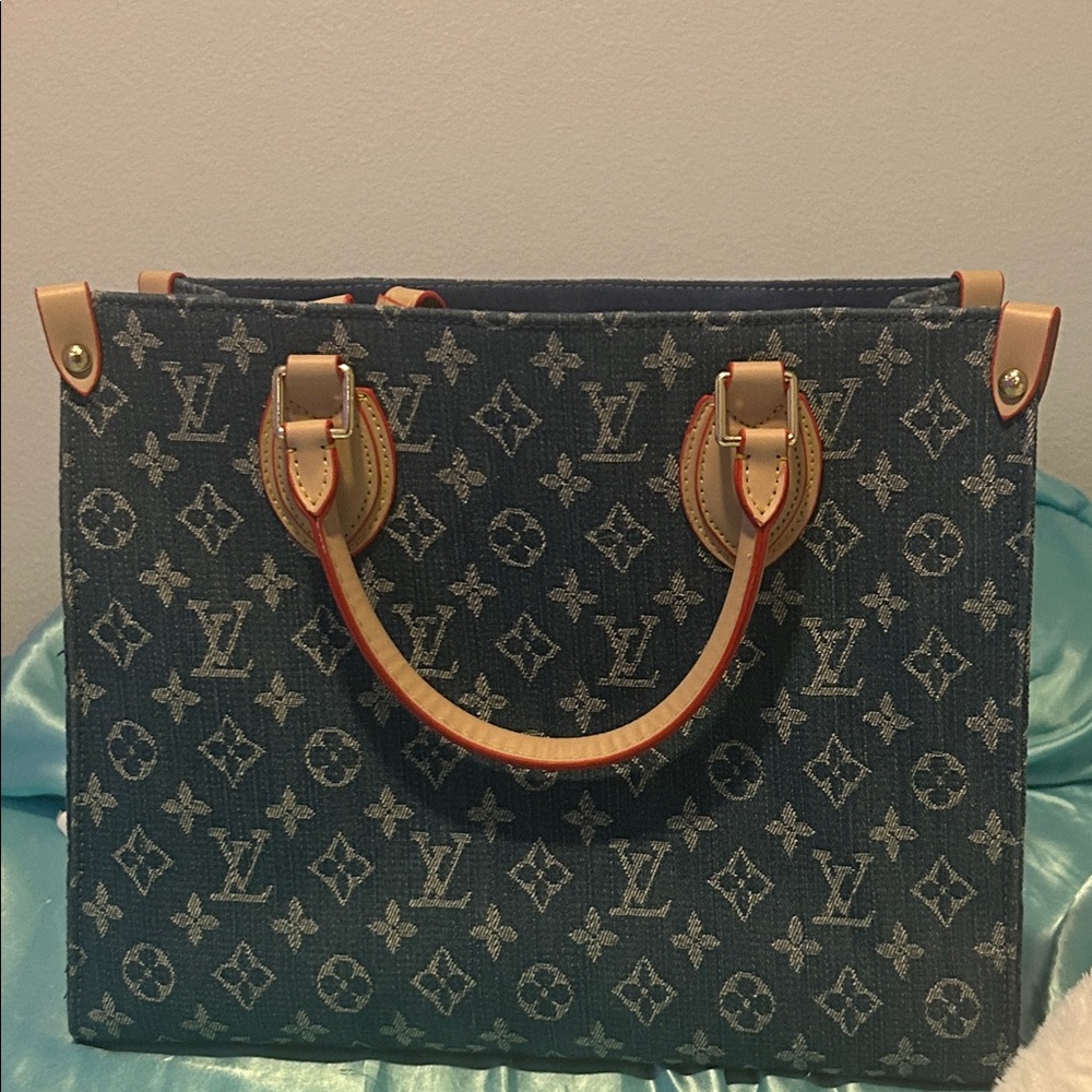 Denim Blue Monogram Tote